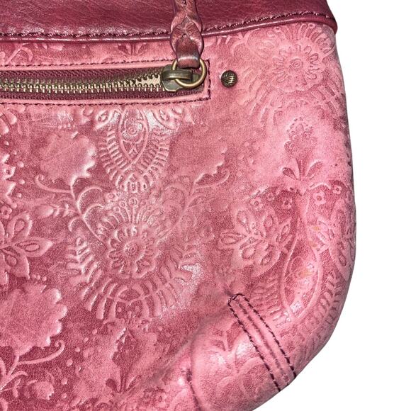 The Sak Oleta Burgundy Genuine Leather Crossbody Handbag Hobo Purse Hippy Gypsy - Picture 4 of 6